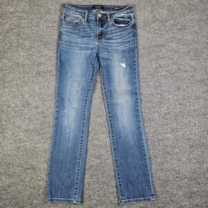 Judy Blue Straight Fit Jeans Women's 29 Mid Rise Blue Medium Wash Denim Stretch